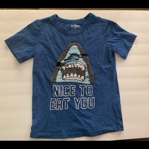 Boys flip sequin shark tee size 7